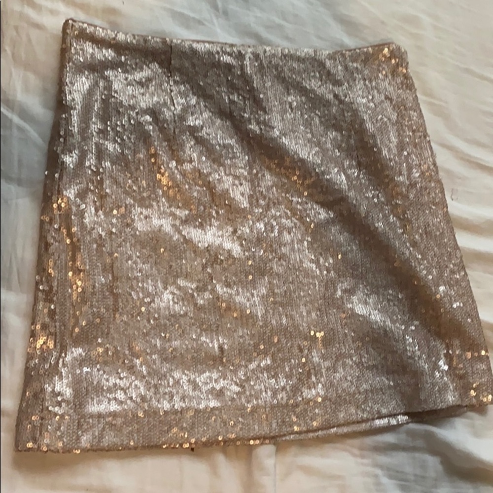 Gold sequin skirt